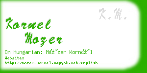 kornel mozer business card